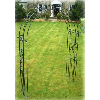 Imperial Traditional Arch (Inc Ground Spikes) Garden Archway - Solid Steel - L43.2 x W170.1 x H256.4 cm - Black