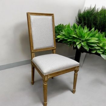 Linen Fabric Louis Chair - L52 x W45 x H96 cm - Beige