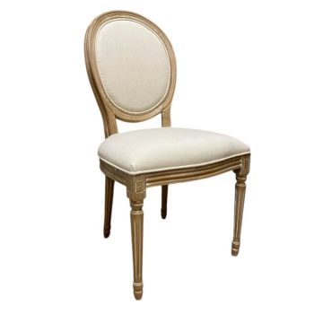 Linen Fabric Louis Dining Chair - L45 x W48 x H98 cm