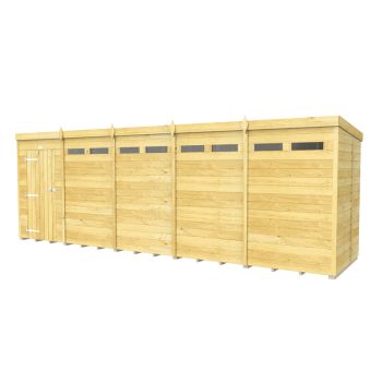 20 x 5 Feet Pent Security Shed - Single Door - Wood - L147 x W589 x H201 cm