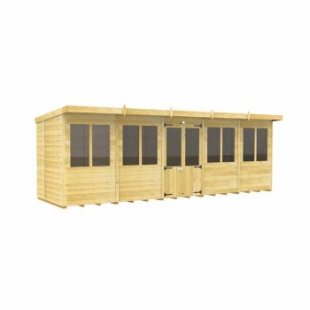 20ft x 6ft Pent Summer House - Wood - L178 x W589 x H201 cm