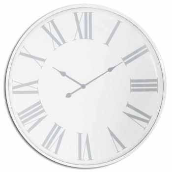 Flemings Large Wall Clock - Metal - L5 x W80 x H80 cm - Grey