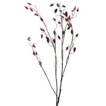 Burgundy Rosehip Stem Artificial Plant - Plastic - L17 x W17 x H108 cm - Red