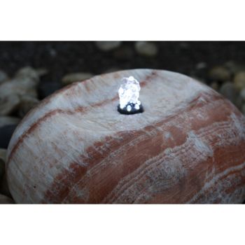 Polished Marble Fountain Water Feature with Pump, Light, Reservoir and Grid - 35-45cm x 20-30cm H - Onyx