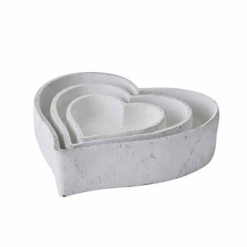 Set of Three Large Dishes - Ceramic - L31 x W31 x H5 cm - Matt White
