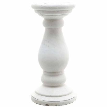Small Candle Holder - Ceramic - L11 x W11 x H23 cm - Matt White