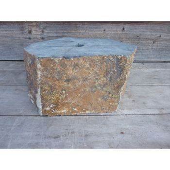 Basalt Plinth Drilled Water Feature with Pump, Light, Reservoir and Grid - Dia20-30cm x 18cm H