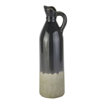 Decorative Tall Stoneware Jug - Ceramic - L13 x W15 x H46 cm - Navy