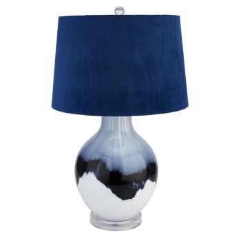 Ice Shadows Table Lamp with Lampshade - Glass - L41 x W41 x H68 cm - Black/Blue/White