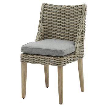 Capri Collection Outdoor Round Dining Chair - Fabric/Metal/Synthetic Fibers - L52 x W52 x H94 cm - Beige