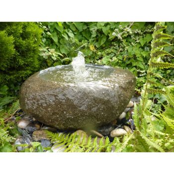 45cm L Babbling Natural Boulder Fountain Water Feature with Pump, Light, Reservoir and Grid