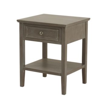 The Serene Collection One Drawer Side Table - Wood - L43 x W48 x H59 cm - Grey