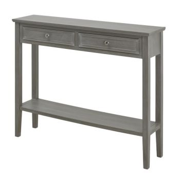 The Serene Collection Two Drawer Console Table - Wood - L26 x W110 x H86 cm - Grey
