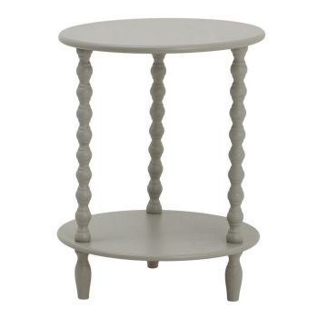 The Camden Collection Round Side Table - Wood - L45 x W45 x H60 cm - Grey