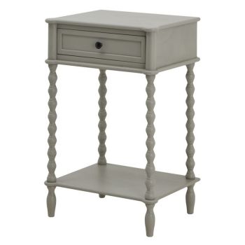 The Camden Collection One Drawer Side Table - Wood - L38 x W50 x H75 cm - Grey