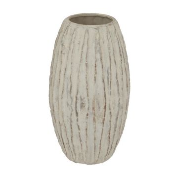 Lorenzo Large Fin Vase - Ceramic - L27 x W27 x H49 cm - White