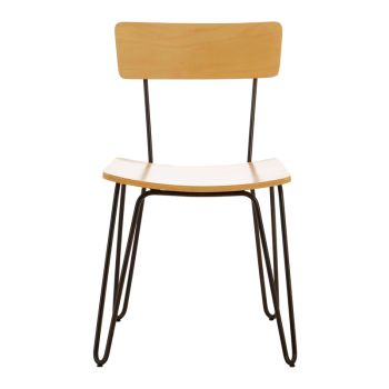 District Dining Chair - Metal/Wood - L54 x W50 x H79 cm - Black/Yellow