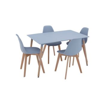 Varberg 5 Piece Dining Set - Wood - L80 x W120 x H75 cm - Grey