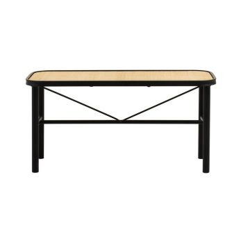 Depok Bench - Metal/Wood - L35 x W90 x H45 cm - Black/Natural