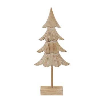 Rustic Miniature Fir Christmas Tree on Stand - Wood - L5 x W13 x H31 cm - Brown
