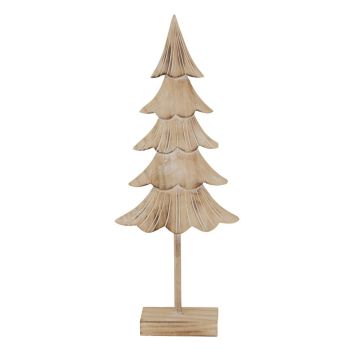 Medium Rustic Fir Christmas Tree on Stand - Wood - L5 x W16 x H40 cm - Brown