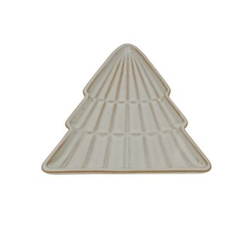 Medium Alora Tree Dish Christmas Decoration - Ceramic - L12 x W14 x H1 cm - White