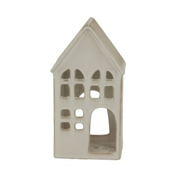 House Tea Light Holder Decoration - Ceramic - L6 x W9 x H16 cm - White