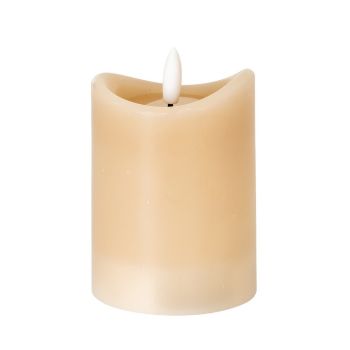 Luxe Collection Natural Glow 2.75x4 Melted LED Candle - Plastic - L7 x W7 x H10 cm - Taupe