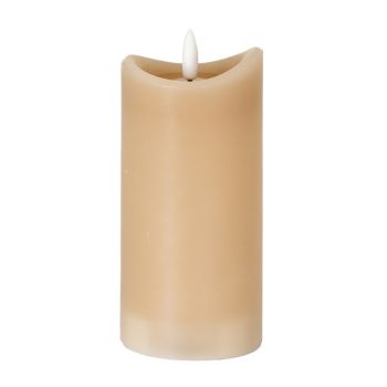 Luxe Collection Natural Glow 2.75x6 Melted LED Candle - Plastic - L7 x W7 x H15 cm - Taupe
