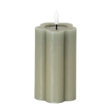 Luxe Collection Natural Glow 2.75x5 Pillar LED Candle - Plastic - L7 x W7 x H12 cm - Grey