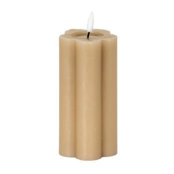 Luxe Collection Natural Glow 2.75x6 LED Candle - Plastic - L7 x W7 x H15 cm - Stone