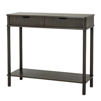 Reed Collection 2 Drawer Console Table - Wood - L33 x W90 x H80 cm - Brown