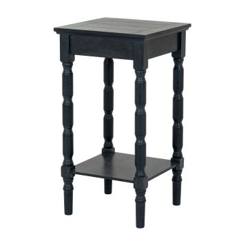 Contour Collection Side Table - Wood - L36 x W36 x H68 cm - Black