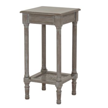 Serene Rattan Collection Small Side Table - Wood - L36 x W36 x H72 cm - Grey