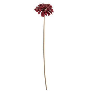Burgundy Gerbera Stem Artificial Flower - Plastic - L11 x W11 x H53 cm - Burgundy