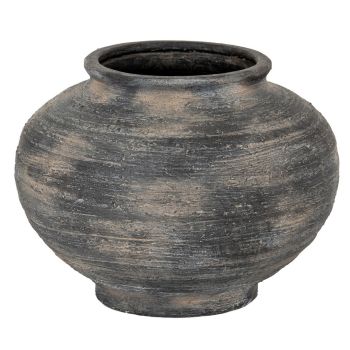 Marra Squat Vase - Ceramic - L36 x W36 x H27 cm - Black