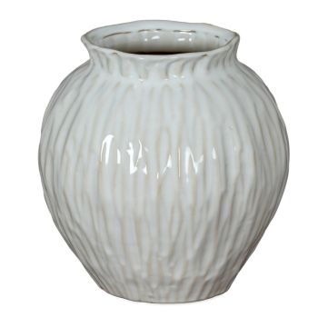 Numa Round Vase - Ceramic - L20 x W20 x H22 cm - White