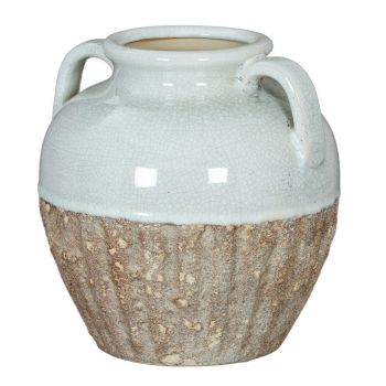 Thorne Medium Amphora Vase - Ceramic - L21 x W21 x H22 cm - White