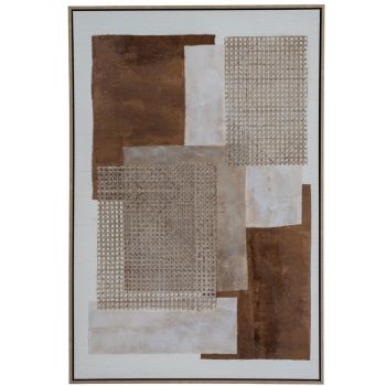 Sedora Hand Painted Canvas in Frame - Wood - L3 x W80 x H120 cm - Multi-Coloured
