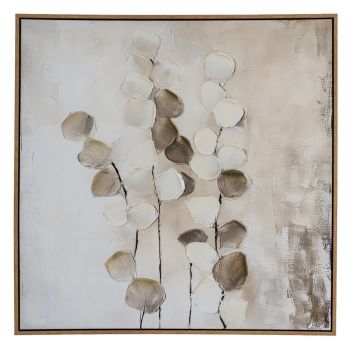 Mistora Hand Painted Canvas in Frame - Wood - L3 x W80 x H80 cm - Multi-Coloured