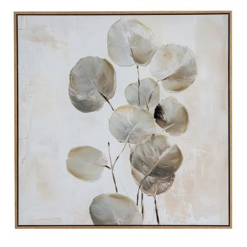 Silvra Hand Painted Canvas in Frame - Wood - L3 x W80 x H80 cm - Multi-Coloured
