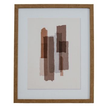 Tydis Art Mounted in Wooden Frame - Wood - L2 x W40 x H50 cm - Multi-Coloured