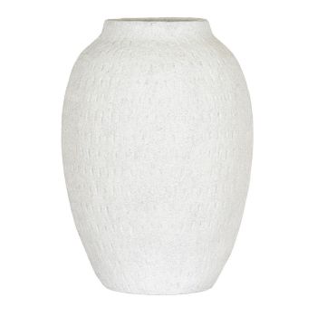 Ashen Large Tall Vase - Ceramic - L24 x W24 x H35 cm - White
