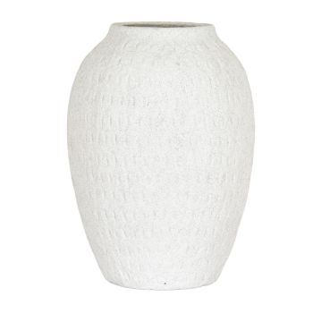 Ashen Medium Tall Vase - Ceramic - L20 x W20 x H27 cm - White