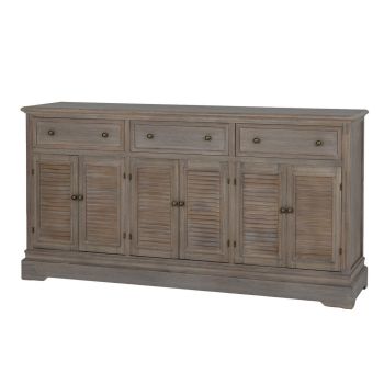 Delphine Collection 6 Door 3 Drawer Large Dresser Base - Wood - L41 x W160 x H84 cm - Brown