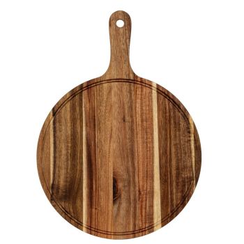 Round Acacia Serving Board - L31 x W43 x H1 cm - Brown