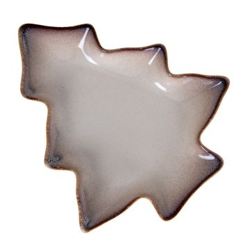 Large Everin Tree Dish - Ceramic - L27 x W31 x H3 cm - White