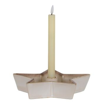 Large Solace Star Candle Holder - Ceramic - L25 x W25 x H5 cm - White