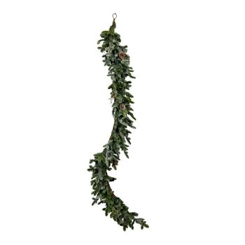 Woodland Pine Garland with Pinecones - Plastic - L30 x W30 x H180 cm - Green