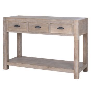 Haldon Collection 3 Drawer Console Table - Wood - L45 x W120 x H88 cm - Brown